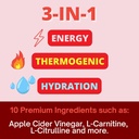 Peach Perfect Burn Baby Burn Pre Workout Powder for Women, Fruit Punch, for Energy, with Electrolytes, Apple Cider Vinegar, Natural Caffeine Green Tea, & L Carnitine, Energy Drink Powder, 30 Servings 3