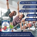 Creatine Chewable Gummies - 2000mg Creatine Monohydrate Tablet Chews, Fast Absorbing, Easy Digesting Chews for Men and Women, Improve Recovery, Build Muscle, Strength & Endurance - 120Count, 2pack 6