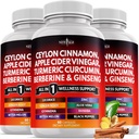Ceylon Cinnamon, Turmeric, Apple Cider Vinegar, Ginseng, Aloe Vera, Berberine Plus Banaba, Ginger Root - 180 Count 2