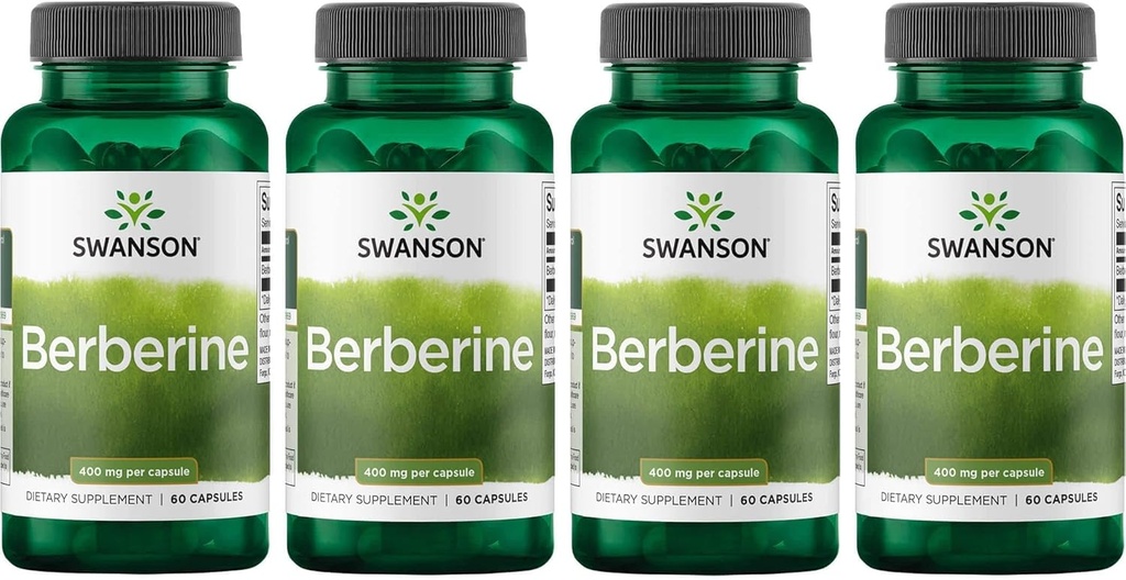 Swanson Berberine - Standardized 97% Berberine HCl- 400mg Each - 60 Capsules 2 Bottles 6