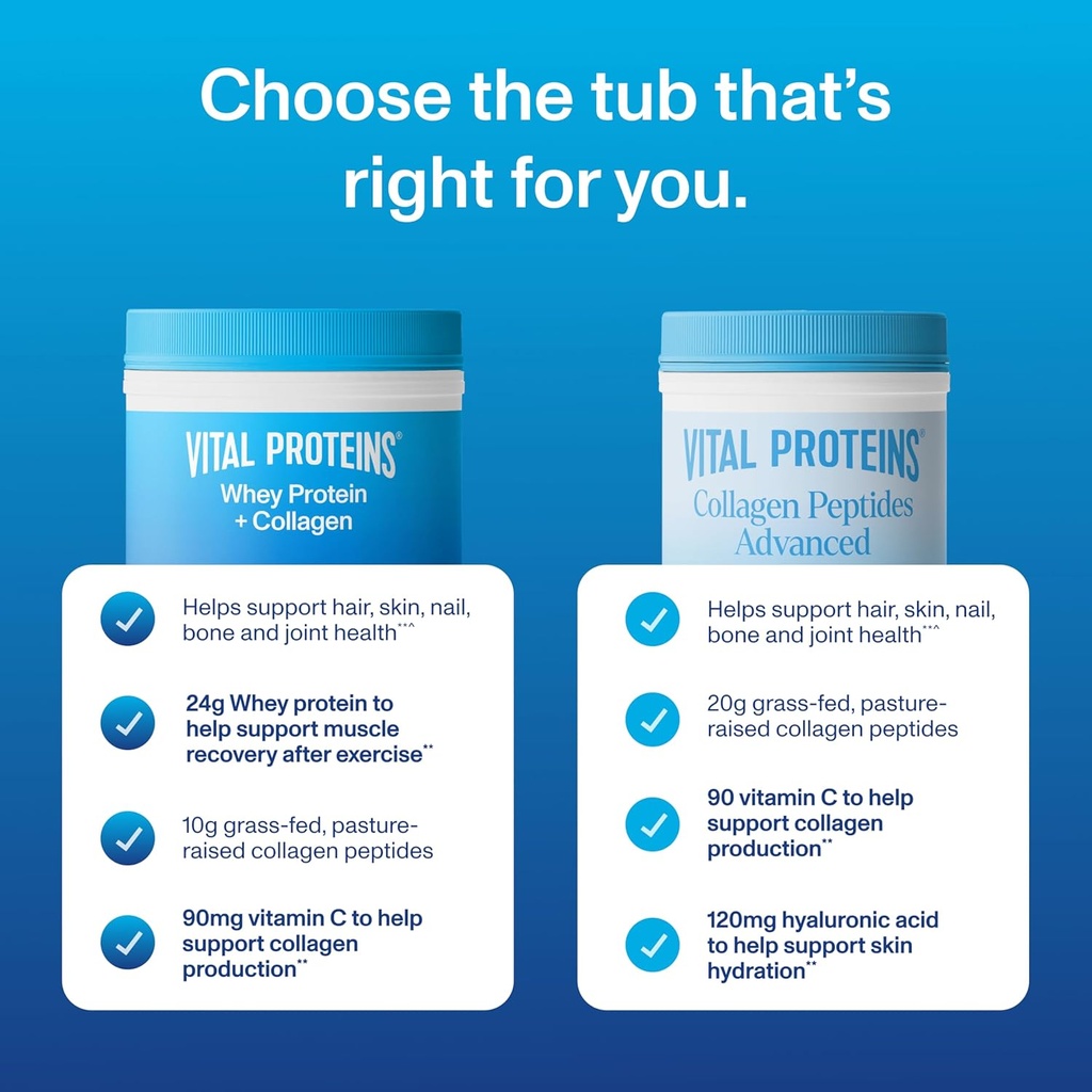 Vital Proteins Whey Protein Powder+ Collagen Peptides, 24g Protein Supporting Recovery & Joint Health, with Vitamin C, About 16 Servings - Vanilla 21.7oz 5