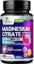 Magnesium Citrate Supplement Pills 1000mg - 3X Strength Magnesium Supplements for Bone, Muscle, Heart, Nature's Sleep Support for Men & Women, Vegan Mag Mineral, Non-GMO, Bottled in USA, 180 Capsules 2