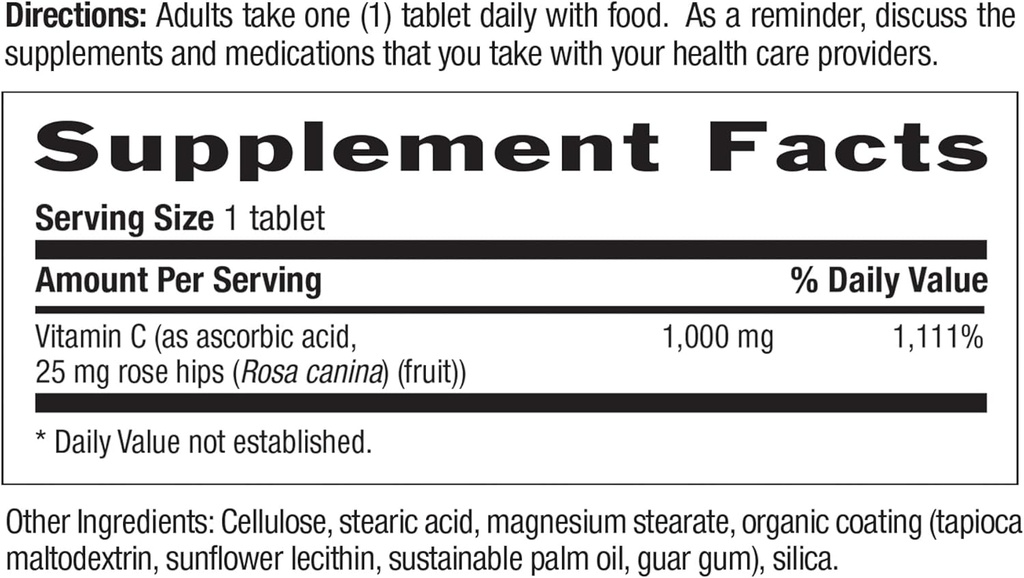 Country Life Time Release Vitamin C with Rose Hips, Supports Immune Health, 1,000mg, 250 Tablets, Certified Gluten Free, Certified Vegan 3