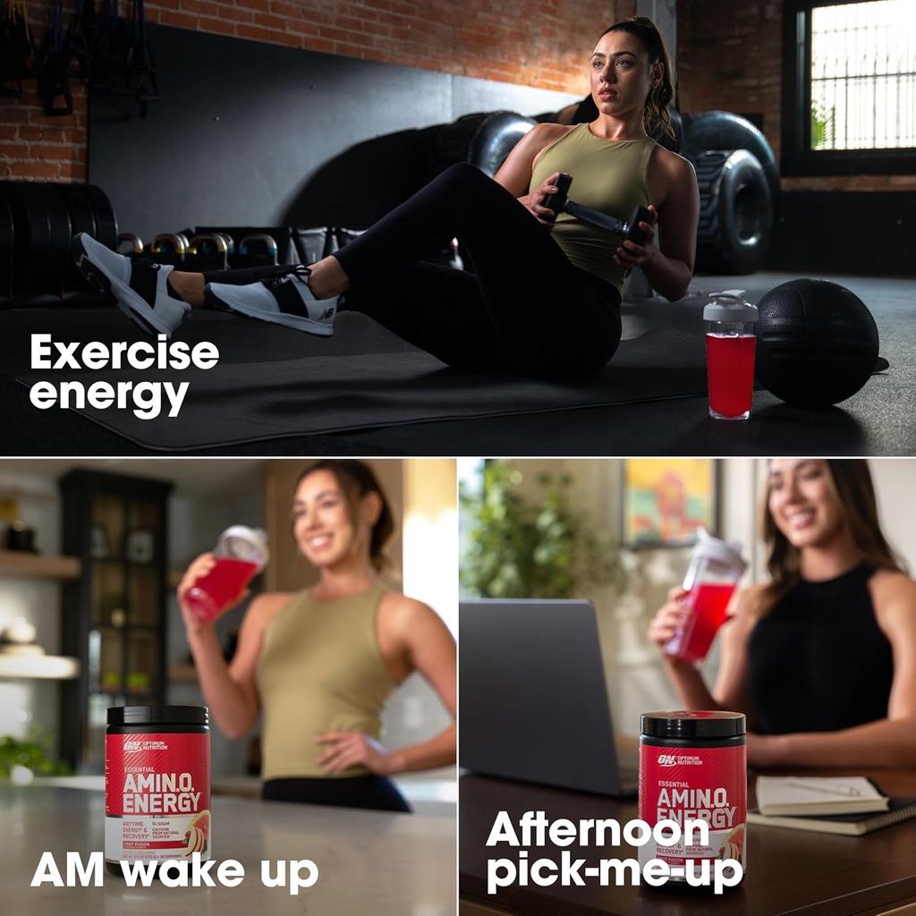 Optimum Nutrition Amino Energy - Pre Workout with Green Tea, BCAA, Amino Acids, Keto Friendly, Green Coffee Extract, Energy Powder - Fruit Fusion, 30 Servings (Packaging May Vary) 5