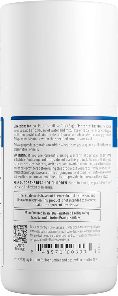 Isotonix Resveratrol Supplement with Resveravine, BioVin and VitaBlue for Cellular Health, Antioxidant Protection, and Cardiovascular Support - 30 Servings 6