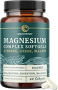 Triple Magnesium Softgels | Citrate, Malate, & Oxide | Highly Absorbable Magnesium Supplement for Digestion, Calm, Leg Cramps, & Sleep Support | 300mg Complex | Easy to Swallow Soft Gels | 60 Count 2