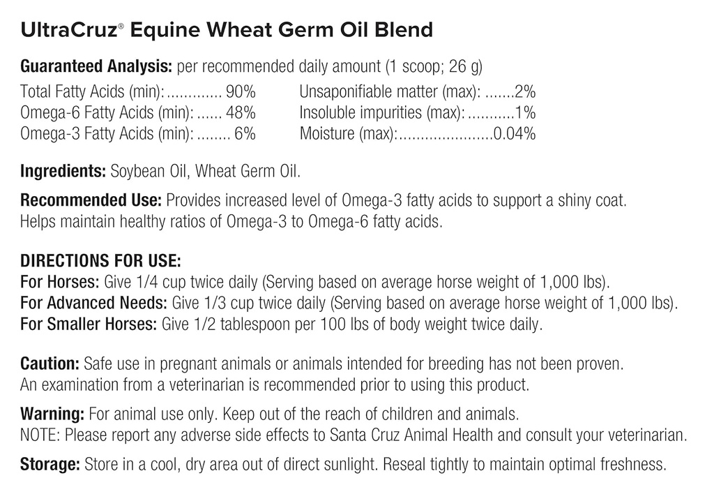 UltraCruz® Equine Wheat Germ Oil Blend, 1 Gallon 4