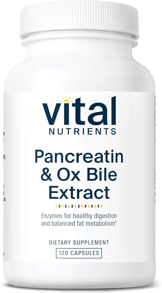 Vital Nutrients Pancreatin & Ox Bile Extract 500mg | Natural Digestive Enzymes for Women & Men | Supports Digestion of Protein, Fat, and Carbohydrates*| Gluten, Dairy & Soy Free | 120 Capsules 2