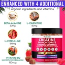 Adndale Creatine Monohydrate Gummies for Men & Women, 5000mg per Serving Creatine Supplement with Beta-Alanine, L-Citrulline & B12 - 75 Vegan Gummies. Sugar-Free 4