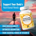 Methylated Multivitamin for Men Women - 5-MTHF Riboflavin Vitamin B2 B6 B12 B Complex Trimethylglycine Methyl Folate L Methylfolate Capsules Supplement 4
