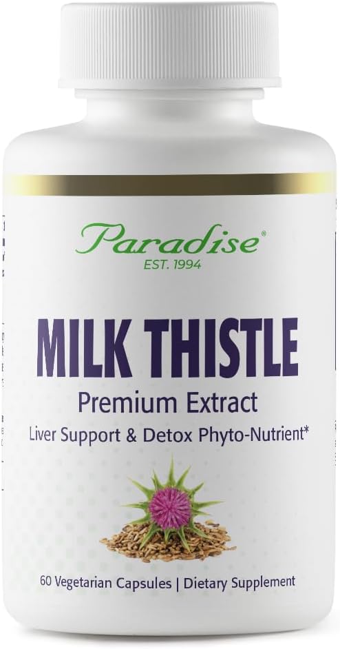 Paradise Herbs Milk Thistle, Active Whole Spectrum Extract, Vegan, Non GMO, Gluten Free, 60 Vegetarian Capsules 2