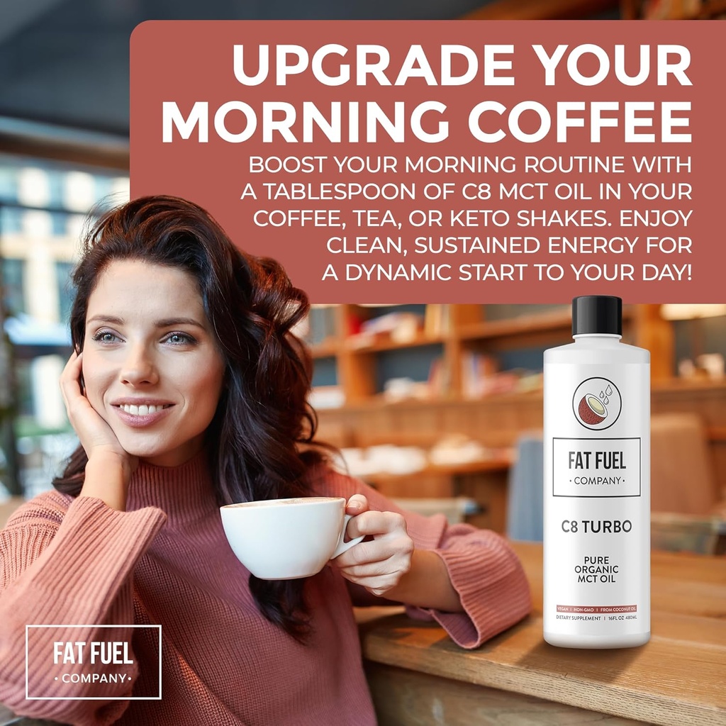 Fat Fuel C8 MCT Oil - Pure and Organic Body Fuel from Coconuts, Keto Supplement for Energy and Focus - 16 Fl Oz 5