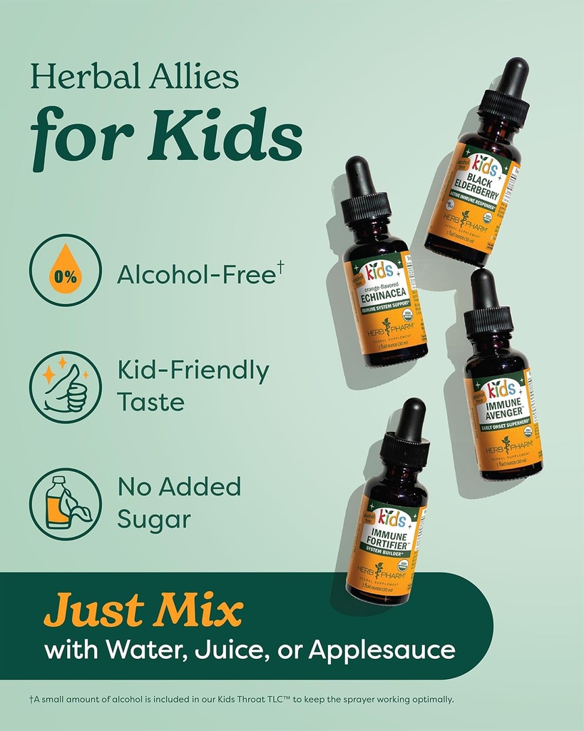 Herb Pharm Kids Certified-Organic Alcohol-Free Echinacea Glycerite Liquid Extract, 4 oz 4