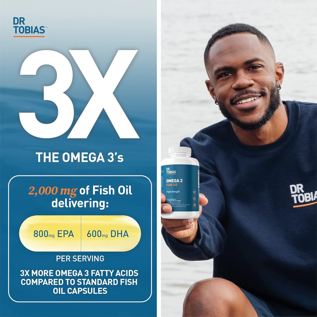 Dr. Tobias Omega 3 Fish Oil and Vitamin D-3 Promotes Overall Health - 3 Month Supply 3