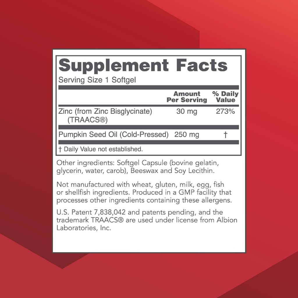 Protocol Zinc Glycinate 30mg - with Albion Traacs Zinc - Zinc Glycinate Supplement - Immune System Support* - Keto Friendly & Dairy Free - 120 Softgels 3
