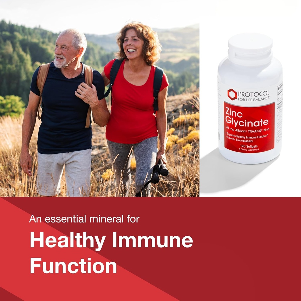 Protocol Zinc Glycinate 30mg - with Albion Traacs Zinc - Zinc Glycinate Supplement - Immune System Support* - Keto Friendly & Dairy Free - 120 Softgels 4