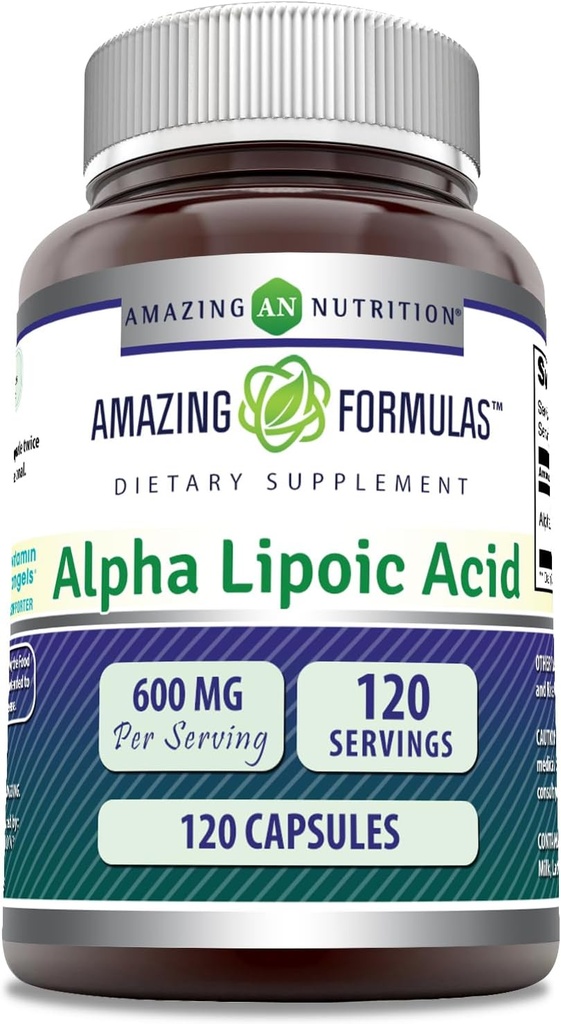 Amazing Formulas Alpha Lipoic Acid | 600 Mg Per Serving Supplement | Capsules | Non-GMO | Gluten Free | Made in USA (Unflavored) 2