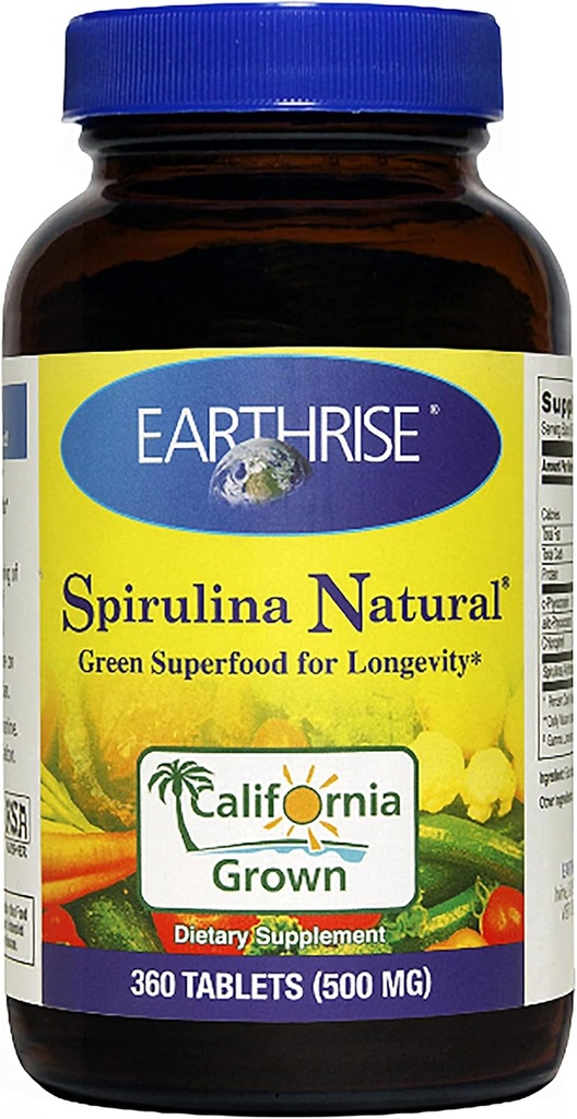 Earthrise Spirulina Natural, 360 Tablets 500mg 2
