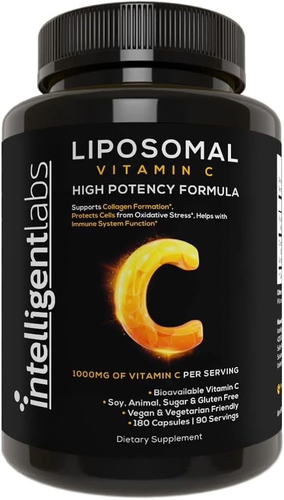 Intelligent Labs Liposomal Vitamin C 1000mg, 180 Veggie Capsules, Bioavailable, Energy & Immune Support, Antioxidant Supplement with MCT Oil and Sunflower Lecithin, 90-Day Supply 2