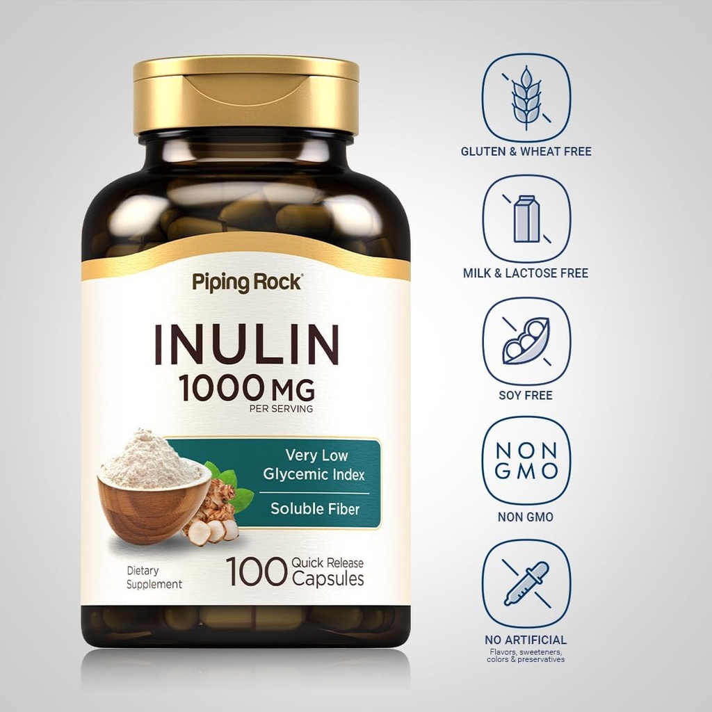 Piping Rock Organic Inulin Capsules 1000 mg | 100 Count | Low Glycemic Index | Soluble Fiber Supplement | Non-GMO, Gluten Free 4