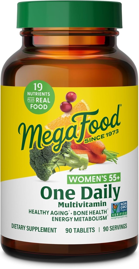MegaFood Women's 55+ One Daily Multivitamin for Women - with Vitamin A, C, D3 & E for Optimal Aging Support - Plus Real Food - Bone & Immune Support Supplement - Vegetarian - 90 Tabs 2