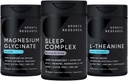 Sports Research Double Strength L-Theanine Supplement Softgels for Focus & Relaxation, Magnesium Glycinate for Restful Sleep & Enzymatic Processes + Sleep Complex Melatonin-Free Vegan Capsules 2
