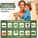 Healthy One Fruits & Veggies - 27 Balanced Whole Foods of Nature - Vitamins - Minerals - Antioxidants - Detox - Vegetables - Kale - Broccoli - Spinach - Beets - Raspberries - Multivitamin - 60 Serving 5