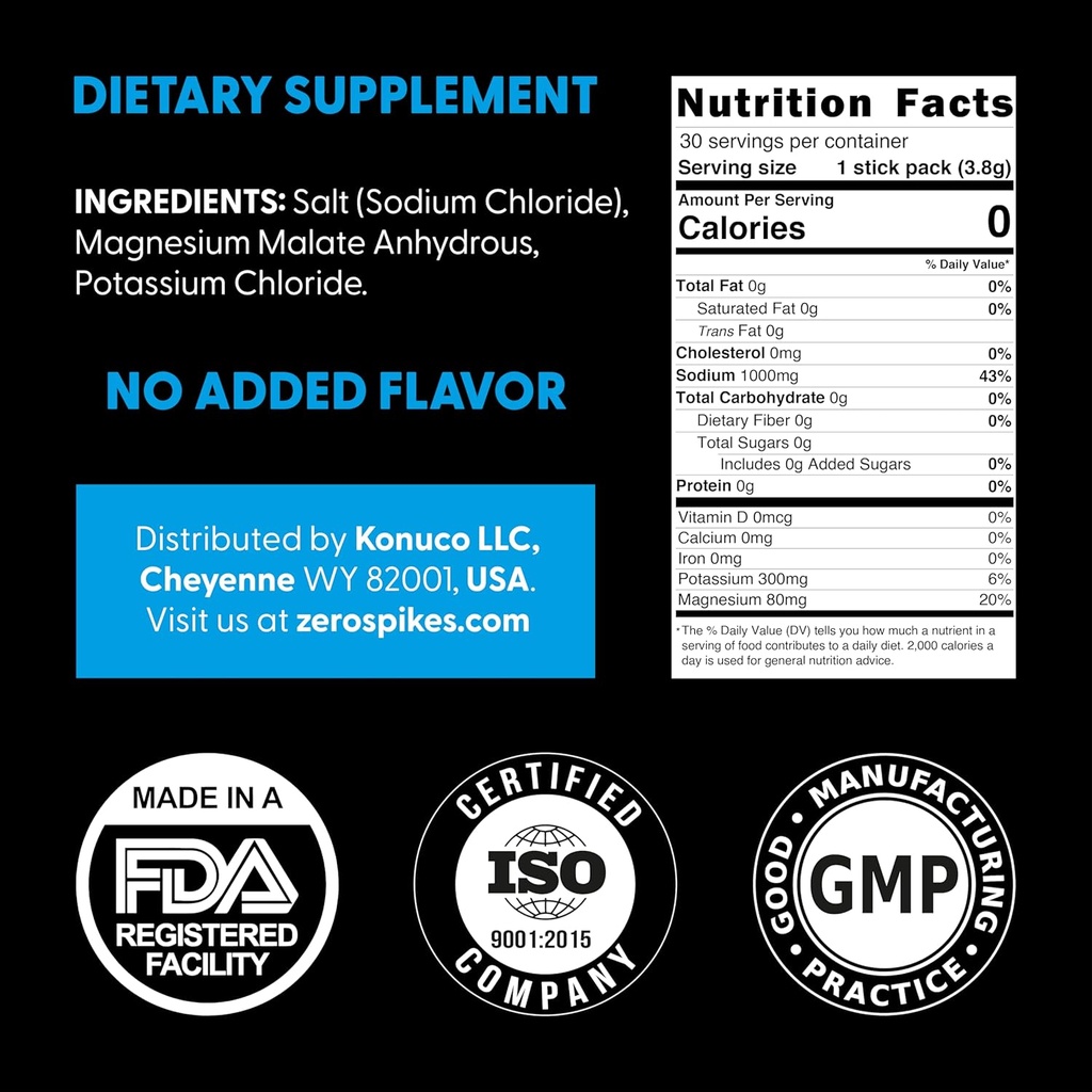 No Sugar Electrolytes Powder Packets | Keto & Fasting Salts Drink Mix | Supplements: The Key Hydration Nutrients Missing from Purified Water | Clean, Unflavored, Calorie Free | 30 Sticks 3