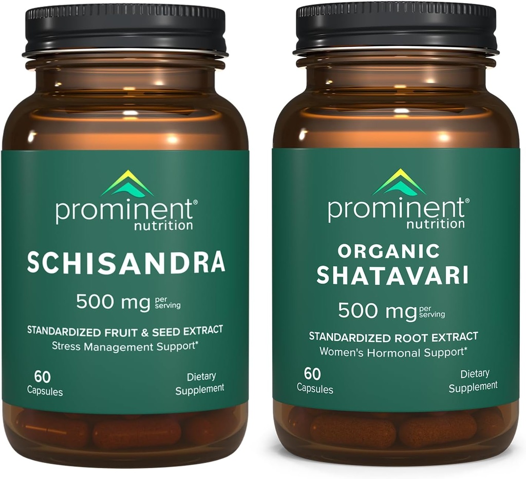 Prominent Nutrition Stress Management & Hormone Support - Schisandra Fruit Extract & Organic Shatavari Capsules 2