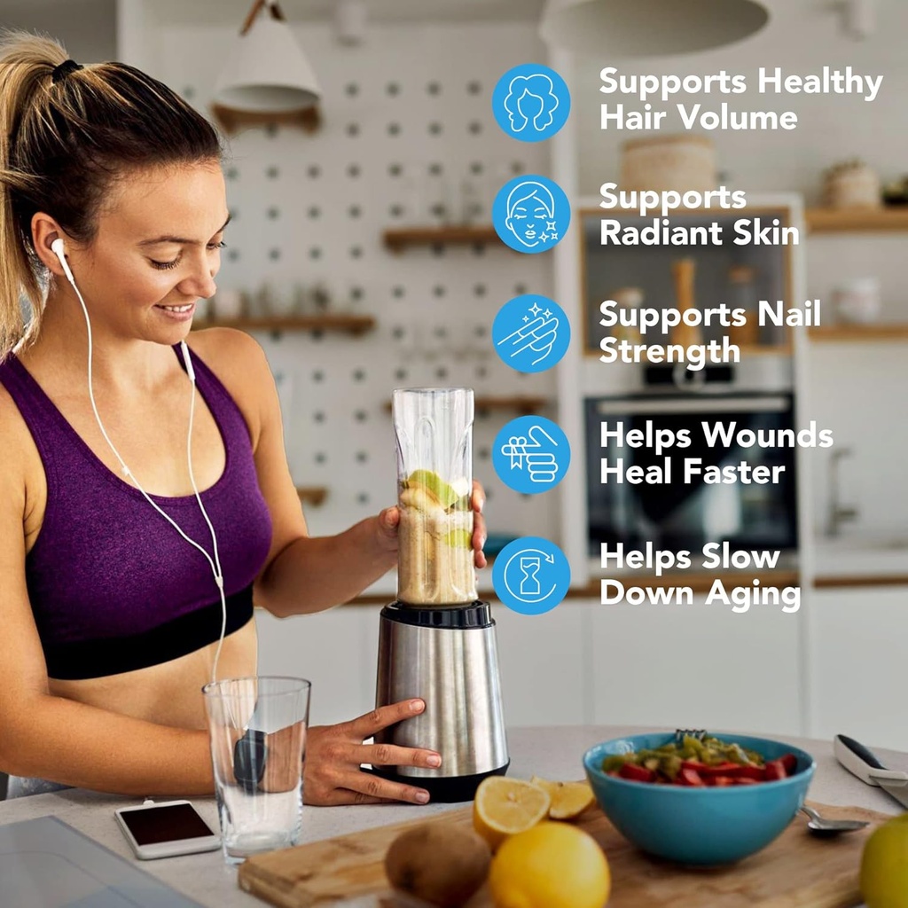 Biotin and Collagen Vitamins + Keratin with Folate - Hair Loss Treatments for Women & Men - Follicle, Skin and Nail Supplements for Hair Growth & Postpartum Support - GMO Free & Gluten Free (120 Caps) 4