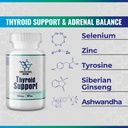 Thyroid Support - Ltyrosine, Iodine, Vitamin B12 Complex, Zinc, Selenium, Ashwagandha, Copper & More 30 Day Supply 3
