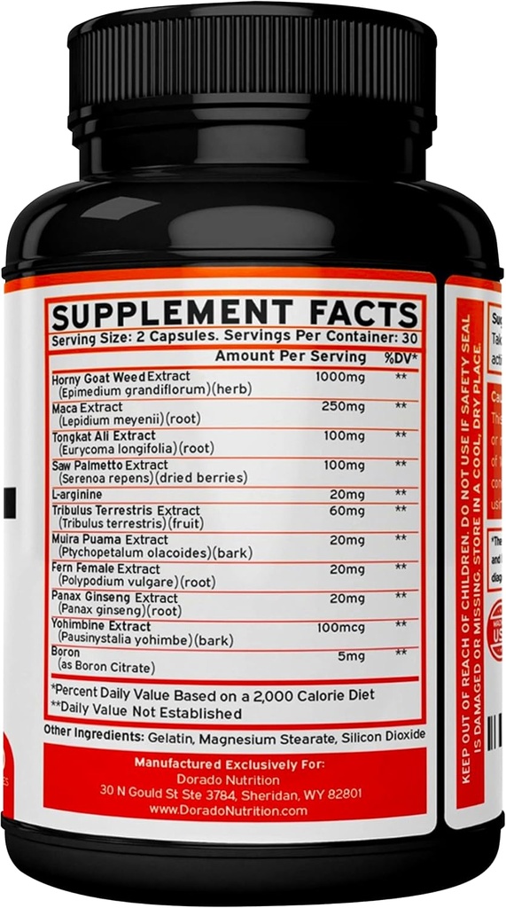 Fadogia Agrestis and Tongkat Ali (120 Count) Athletic Performance & Muscle Mass Performance Blend and Muira Puama Root Extract (60 Count) Premium Capsules Tested for Potency & Purity - USA Made 5