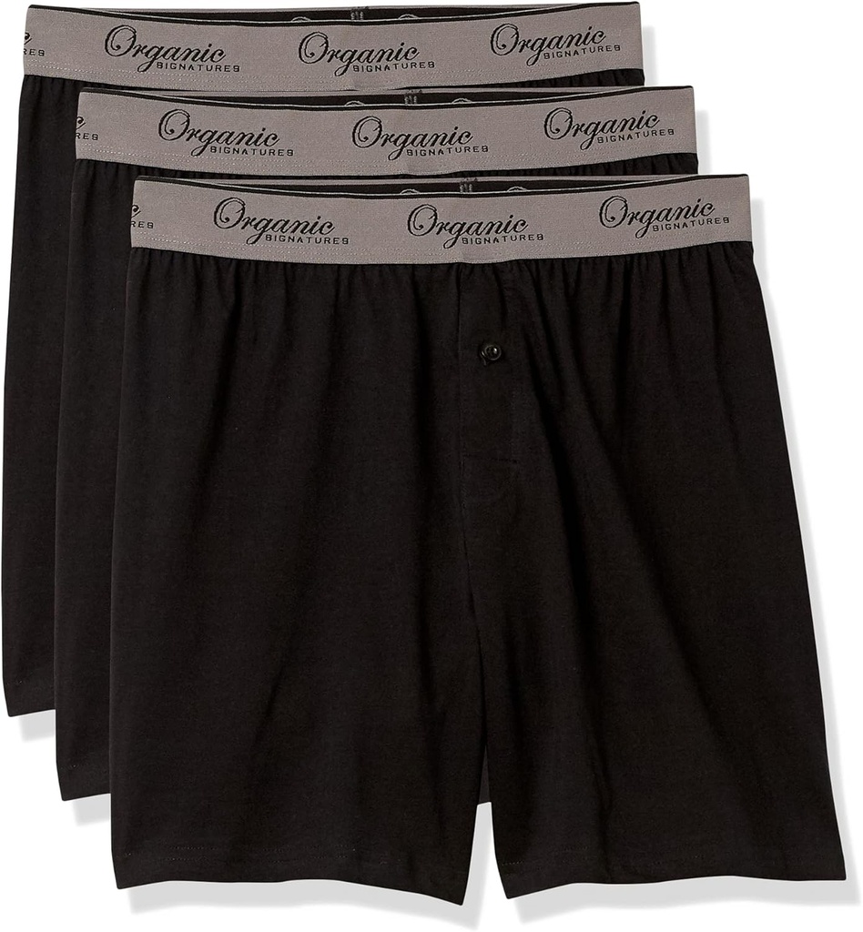 Organic Signatures Men's Boxers 100% Organic Cotton, Soft Boxers for Men, 3-Pack 2