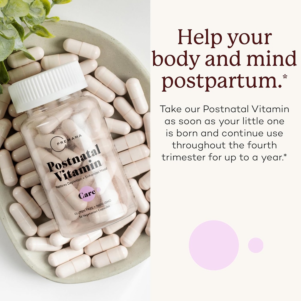 PREMAMA Postpartum Multivitamin with Vitamin B12 & Folate, Postnatal Support for Lactation and Breastfeeding, 28 Servings 4