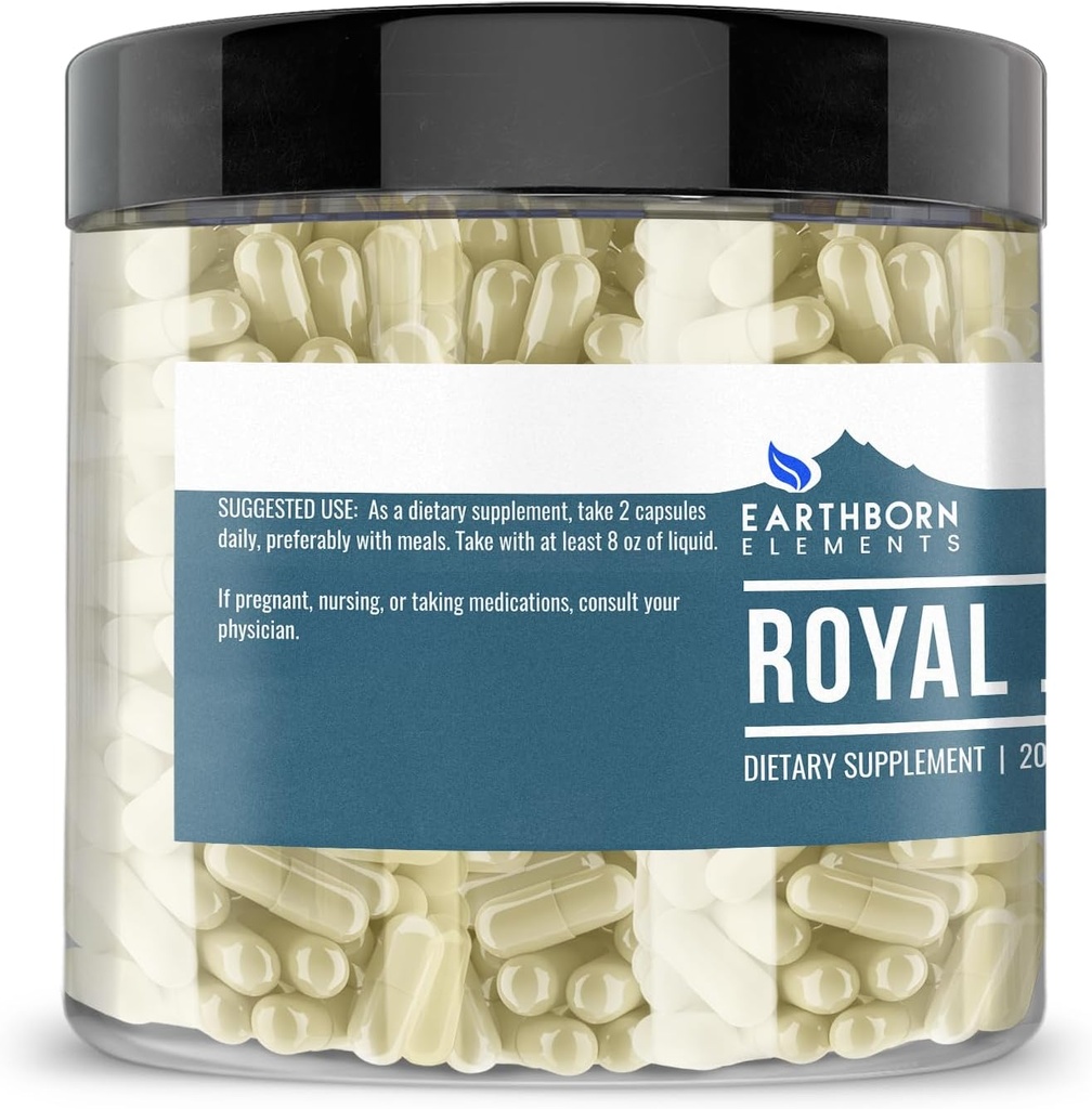 Earthborn Elements Royal Jelly 200 Capsules, Pure & Undiluted, No Additives 4