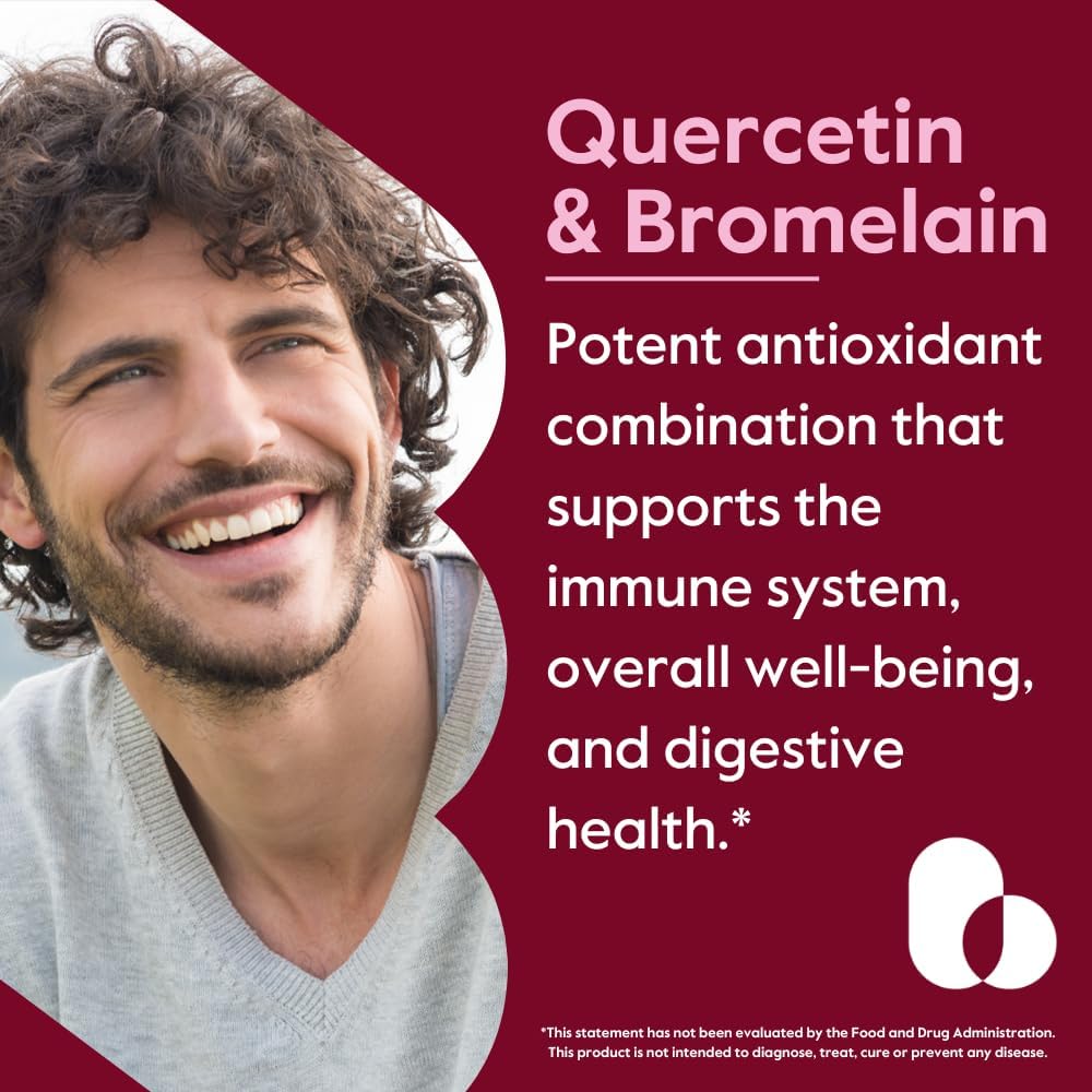 BESTVITE Quercetin with Bromelain 500mg/250mg (120 Vegetarian Capsules) - No Stearates - No Silicon Dioxide - Vegan - Non GMO - Gluten Free 3