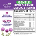 Gentle Liver Cleanse Detox & Repair Formula - Advanced Liver Support Supplement with Silymarin Milk Thistle, Dandelion Root, Artichoke Extract, Turmeric, Choline, & Beetroot - 120 Veggie Capsules 3