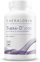 Theralogix Thera-D 2000 Vitamin D Supplement - 2,000 IU (50 mcg) Vitamin D3 Tablets - 180-Day Supply - Immune Support Supplement for Women & Men - Aids Bone & Heart Health - NSF Certified -180 Tablets 2