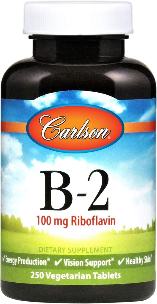 Carlson - B-2, 100 mg Riboflavin, Energy Production, Vision Support & Healthy Skin, 250 Vegetarian Tablets 2