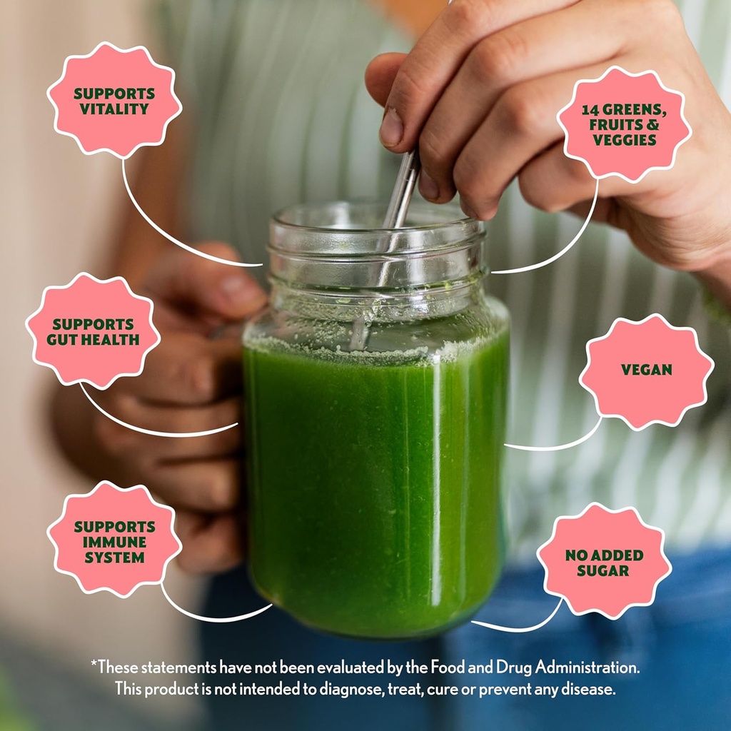 Amazing Grass Greens Blend Energy: Smoothie Mix, Super Greens Powder & Plant Based Caffeine with Matcha Green Tea & Beet Root Powder, Watermelon, 30 Servings (Packaging May Vary) 5