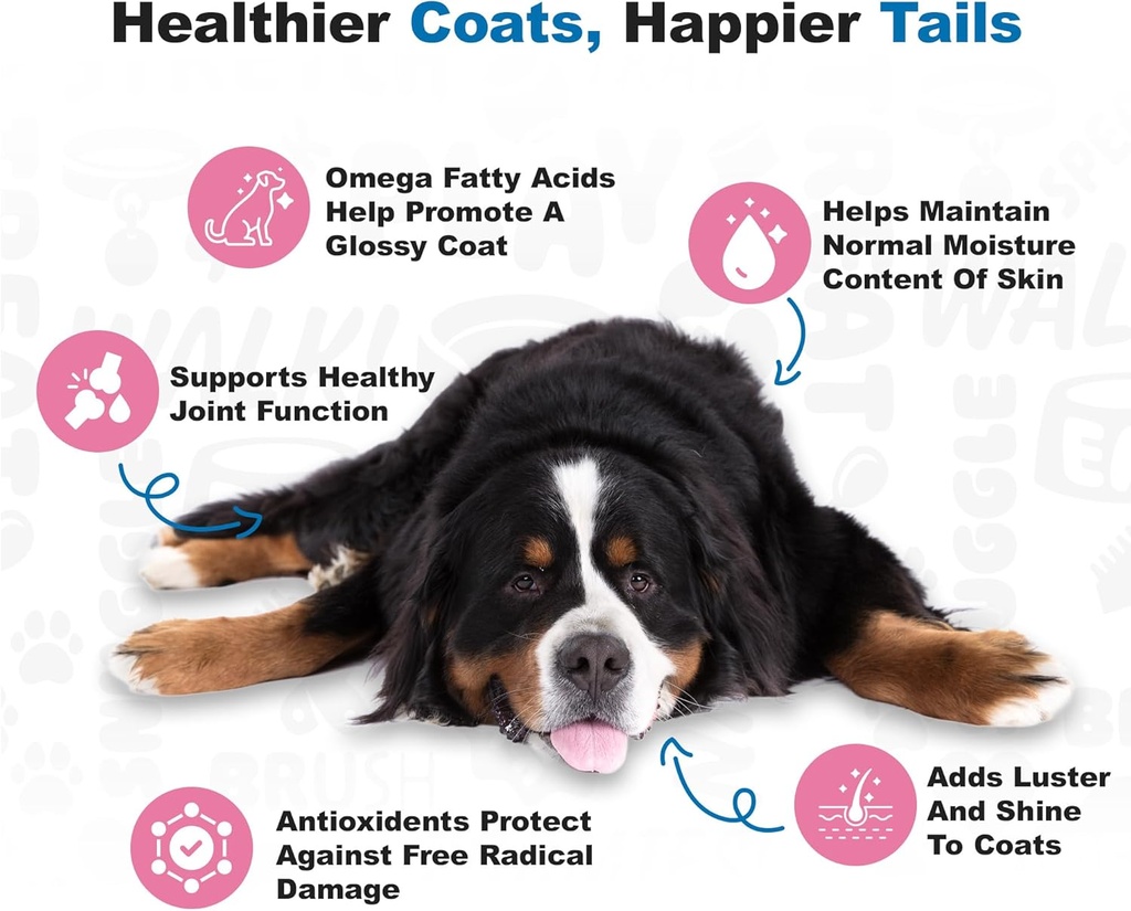 Doggie Dailies Skin & Coat Supplement Support, Salmon Oil for Dogs Skin and Coat with Collagen, Omega 3, Krill Oil, Biotin, & Coconut Oil for Dogs (Salmon) 225 Soft Chews 5