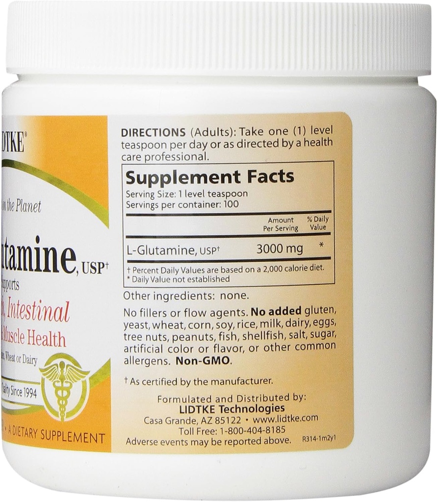 Lidtke Technologies L-Glutamine Powder, 300 Gram 4