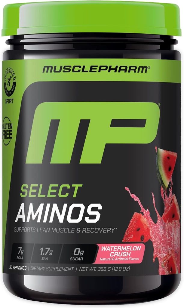 Muscle Pharm EAA Recovery + BCAAs, Post Workout Essential Amino Acids Powder, Pre Workout Energy Supplement for Men & Women with Branched Chain Amino Acids, 30 Servings (Watermelon Crush) 2