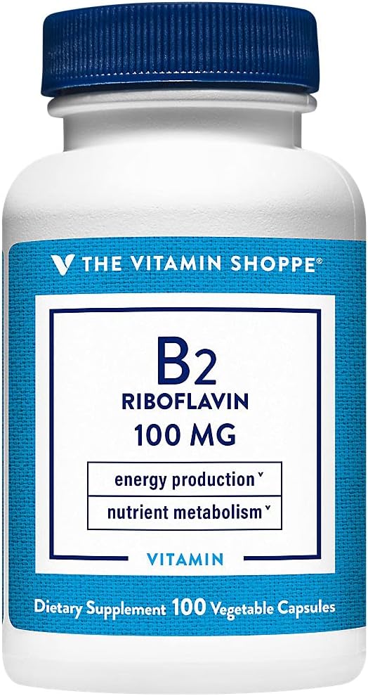 The Vitamin Shoppe Vitamin B2 (Riboflavin) 100mg - Energy Production & Nutrient Metabolism Support Supplement, Essential B Vitamin - Once Daily, Gluten Free (100 Capsules) 2