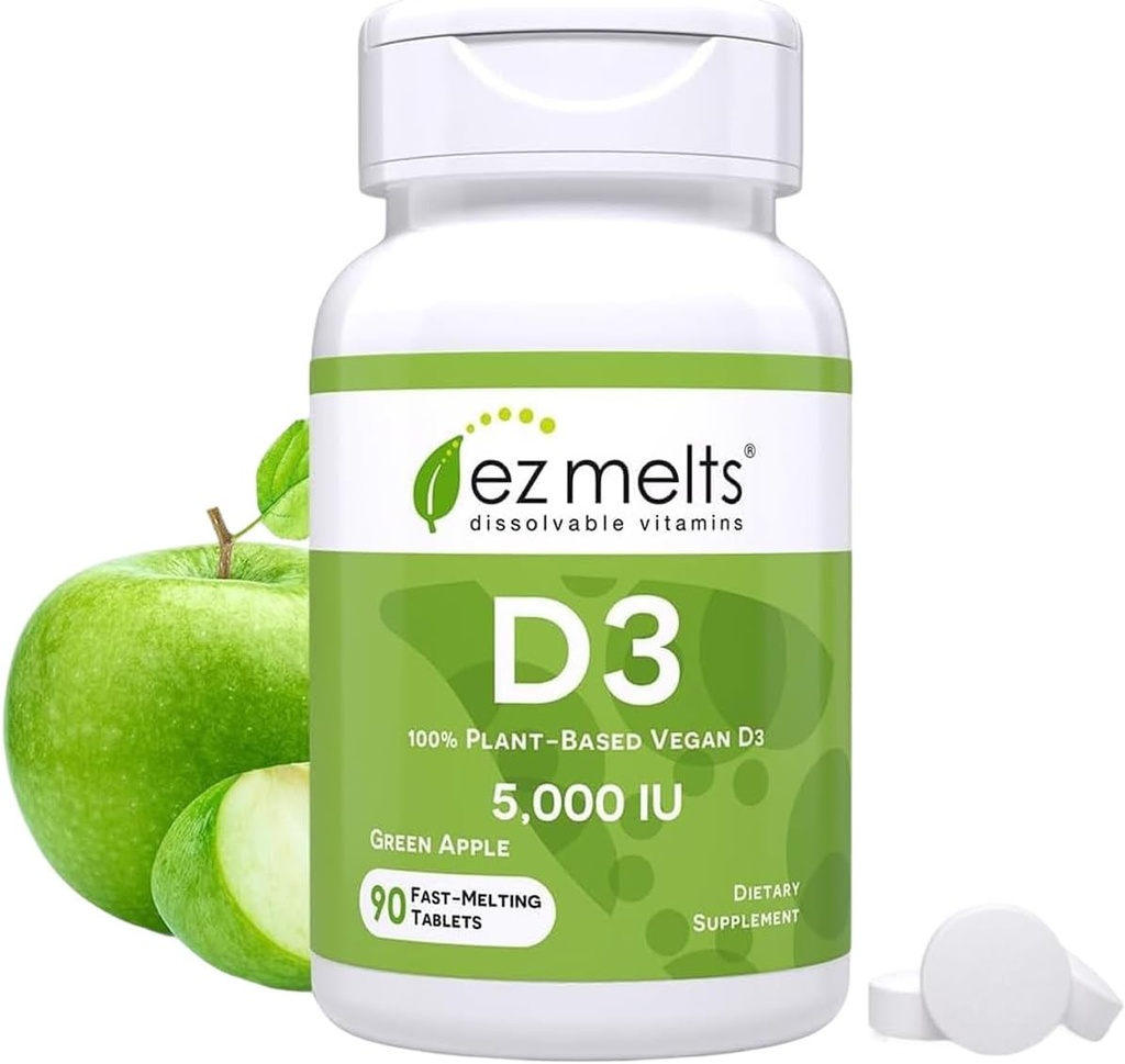 EZ Melts Dissolvable Vitamin D3 5,000 IU, Sugar-Free, 3-Month Supply - 1 Pack 2