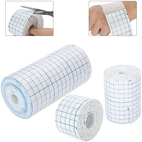 Mesh Breathable Non-Woven Tape Adhesive Bandage Roll Film Dressing Second Skin Healing Protective Adhesive Antibacterial Bandages Flexible Nonwovens 3.9inch*34foot（10cm*10m） (4inch*10.9yard) 2