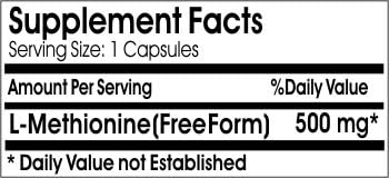 L-Methionine 500mg // 180 Capsules // Pure // by PureControl Supplements 3