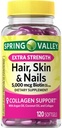 Anexa Spring Valley Extra Strength Biotin Hair, Skin & Nails Dietary Supplement, 5,000 mcg, 120 Count (Pack of 2), 240 Count (Pack of 1) 3