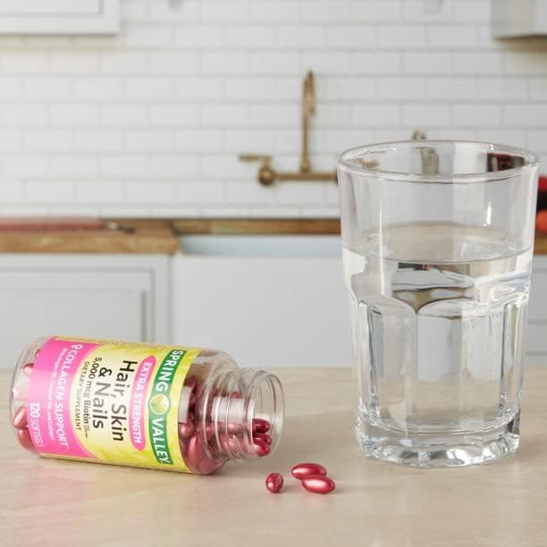 Anexa Spring Valley Extra Strength Biotin Hair, Skin & Nails Dietary Supplement, 5,000 mcg, 120 Count (Pack of 2), 240 Count (Pack of 1) 4