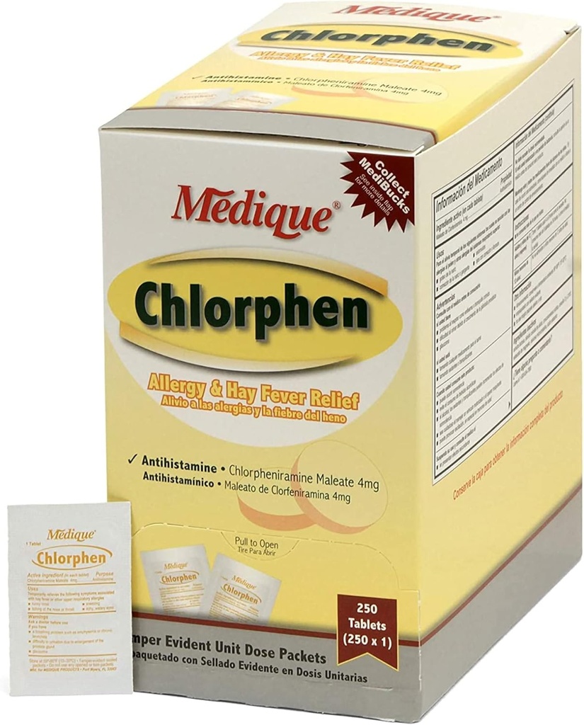 Medique Chlorphen Antivirüs 4 mg Chlorpheniramine Maleate Tablet, 1 per Box